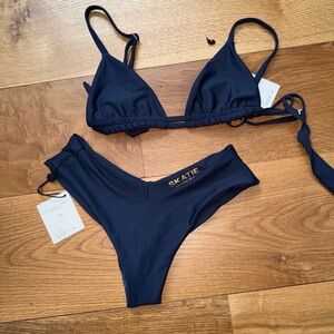 Skatie Navy Blue Two-Piece Bikini Set